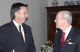 Governor Pawlenty speaks with U.S. Ambassador to China Sandy Randt.  Ambassador Randt and his wife S...