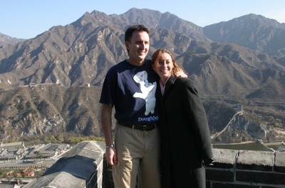 Governor Pawlenty and First Lady Mary Pawlenty take in the scenery surrounding the Great Wall of Chi...