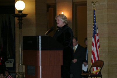 Lt. Governor Carol Molnau speaks at the Excellence in Assistive Technology awards ceremony in the Ca...