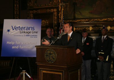 Governor Pawlenty announces the launch of LinkVet - the Veterans Linkage Line for Minnesota veterans...