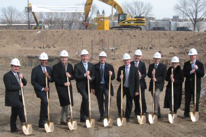 Governor Pawlenty took part in the groundbreaking ceremony at the site of Coloplast's future North A...