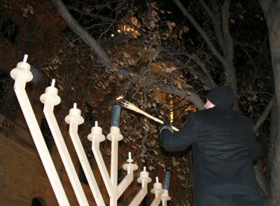 Governor Pawlenty lights the State Capitol Menorah -- December 21, 2008...