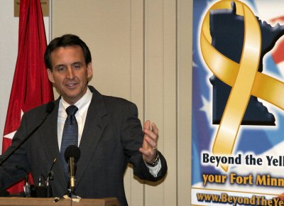 Governor Pawlenty speaks at the Governor's Employer Summit: Yellow Ribbon Symposium.  Marvin Windows...