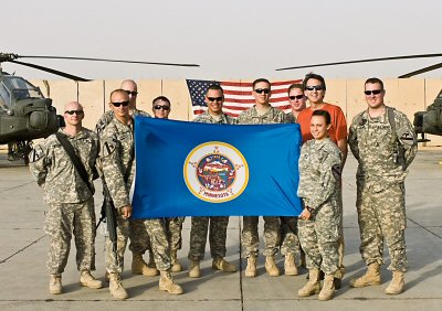Governor Pawlenty visits with Minnesota Soldiers from the 1st Air Cavalry Brigade, 1st Cavalry Divis...