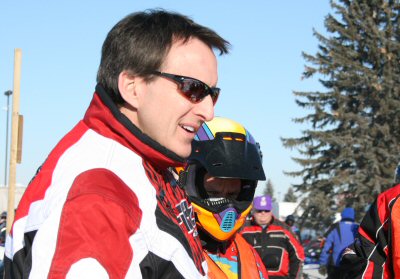 Governor Pawlenty participates in the Explore Minnesota Governor's Snowmobile Ride in Hinckley, Minn...