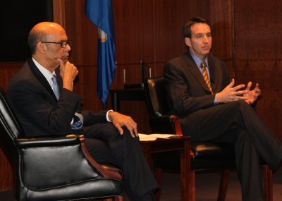 Governor Pawlenty and Dr. Michael Lomax, President & CEO of the United Negro College Fund, participa...