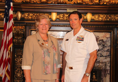 Lieutenant Governor Molnau meets with Vice Admiral John J. Donnelly during Navy Week -- July 22, 201...